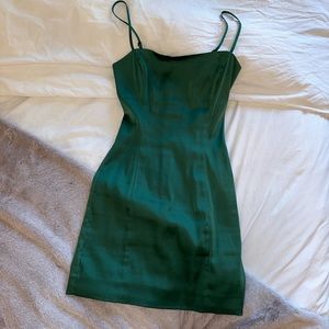 Sunday best satin emerald dress